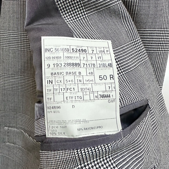 Tom Ford 3 Piece Suit Wool Peak Lapel Glen Plaid Check Jacket Vest Trousers 50R - Picture 5 of 15